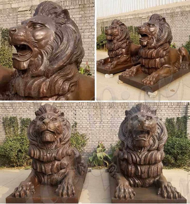 Bronze Lion Statue For Front Porch You Fine Bronze Sculpture   Lion Statue Home Decor For Sale 768x824 