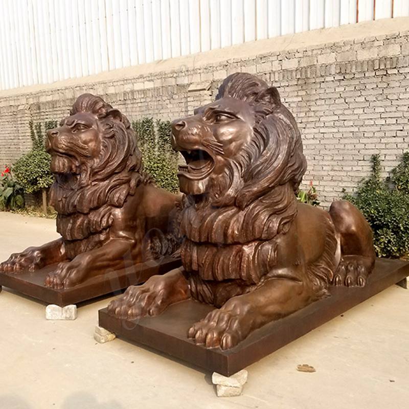 Bronze lion sculpture for sale