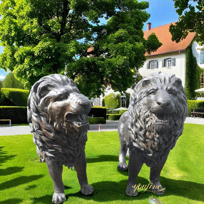 life size bronze lion statue