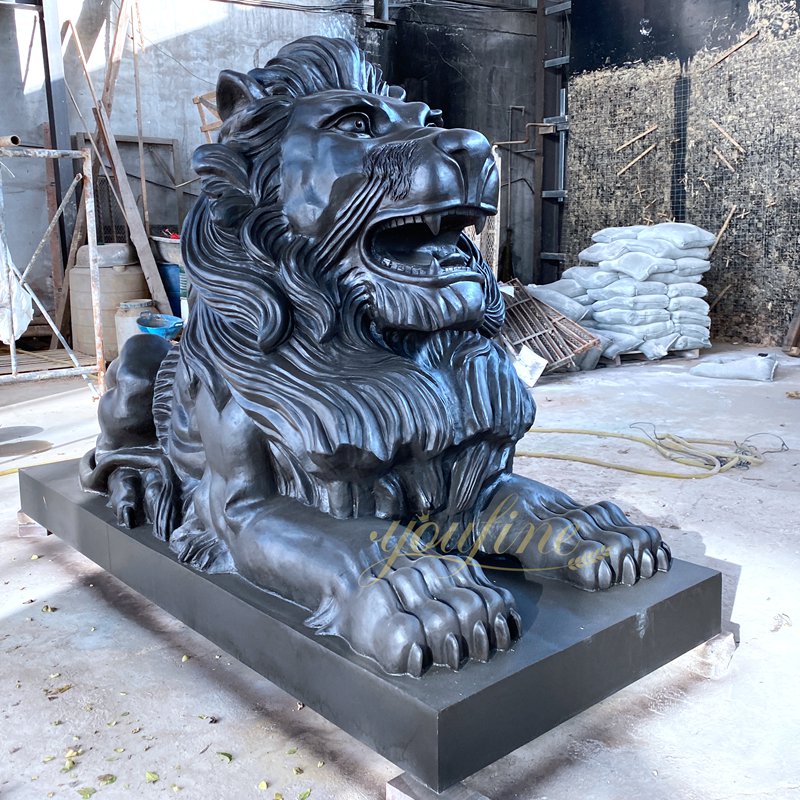 Front Porch Bronze Guardian Lion Statues BOKK-662 - Bronze Lion Statues - 2