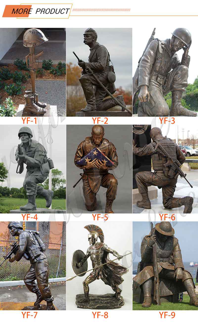 Life Size Bronze Standing Soldier Gun Memorial Statue Supplier BOKK-29 - Bronze Military Statues - 4