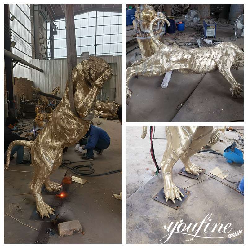 Custom Made Outdoor Bronze Tiger Statues Garden Decor for Sale BOKK-946 - Bronze Wildlife Sculpture - 3