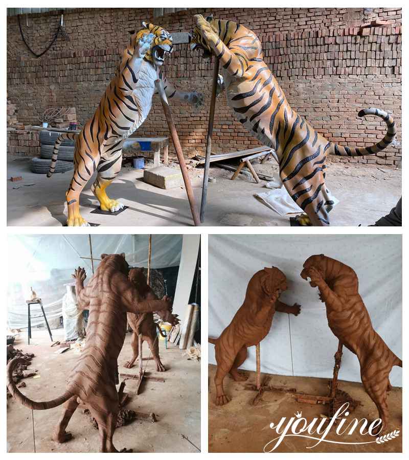 Custom Made Outdoor Bronze Tiger Statues Garden Decor for Sale BOKK-946 - Bronze Wildlife Sculpture - 2