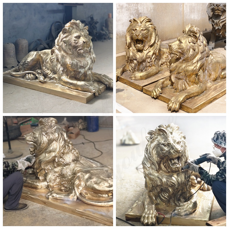 Large Bronze Lion Statue for Sale BOKK-491 - Bronze Lion Statues - 6