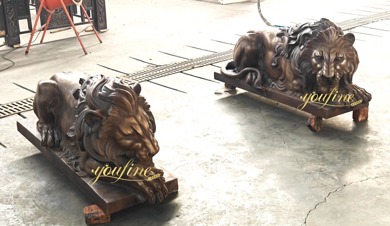 Large Bronze Lion Statue for Sale BOKK-491 - Bronze Lion Statues - 4