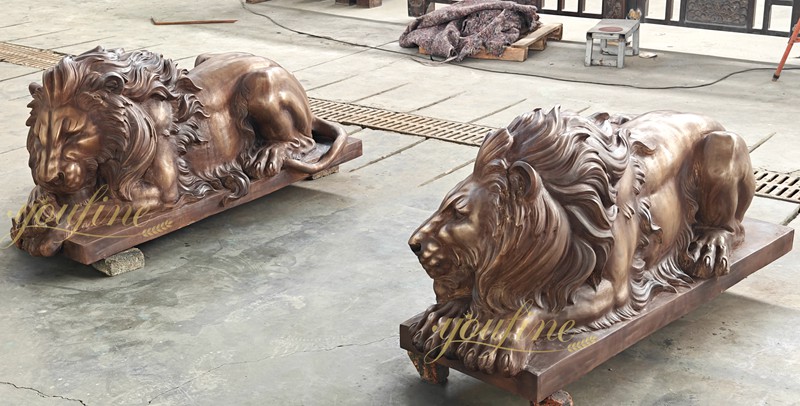 Large Bronze Lion Statue for Sale BOKK-491 - Bronze Lion Statues - 3