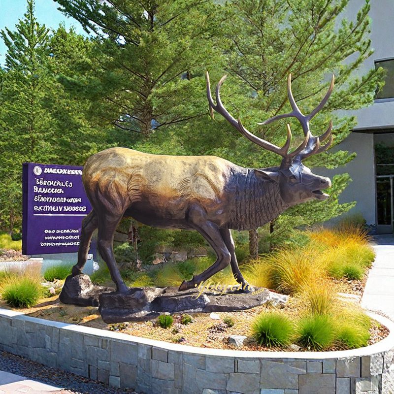 Metal Elk Statue