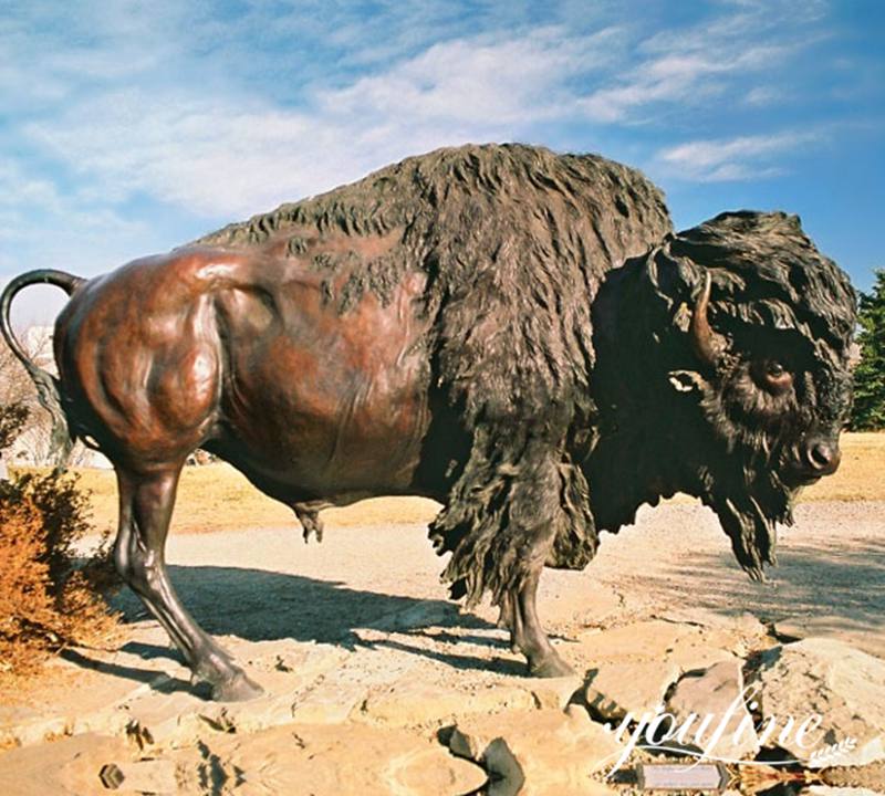 Bronze Bison Sculpture Details