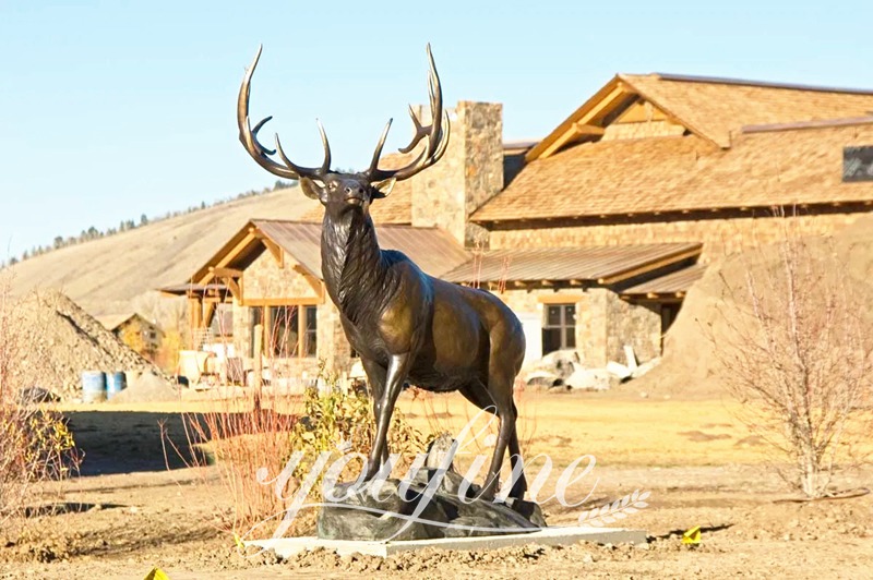 Buy Full Size Bronze Elk Statue for Garden Decor Supplier BOKK-273 - Bronze Deer Sculpture - 5