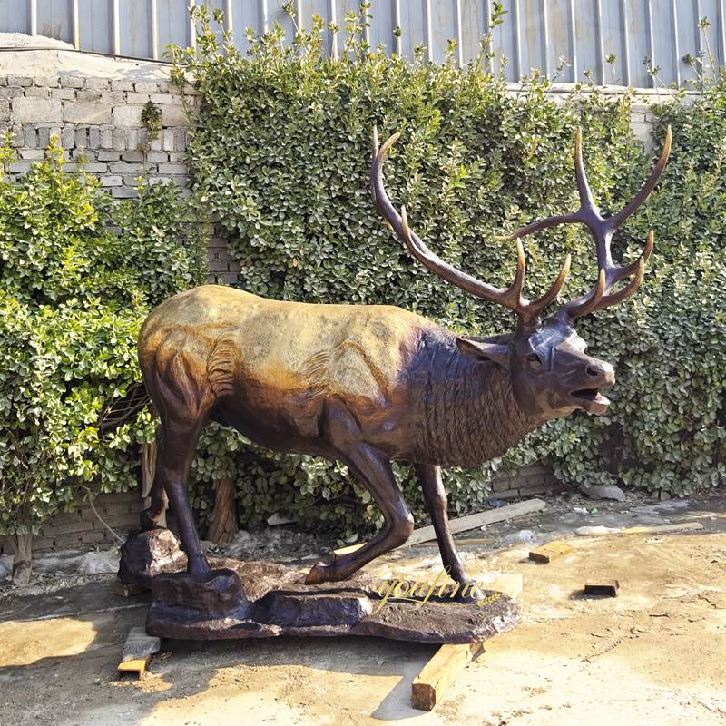 Metal Elk Statue BOKK-266 - Bronze Animal Sculpture - 2