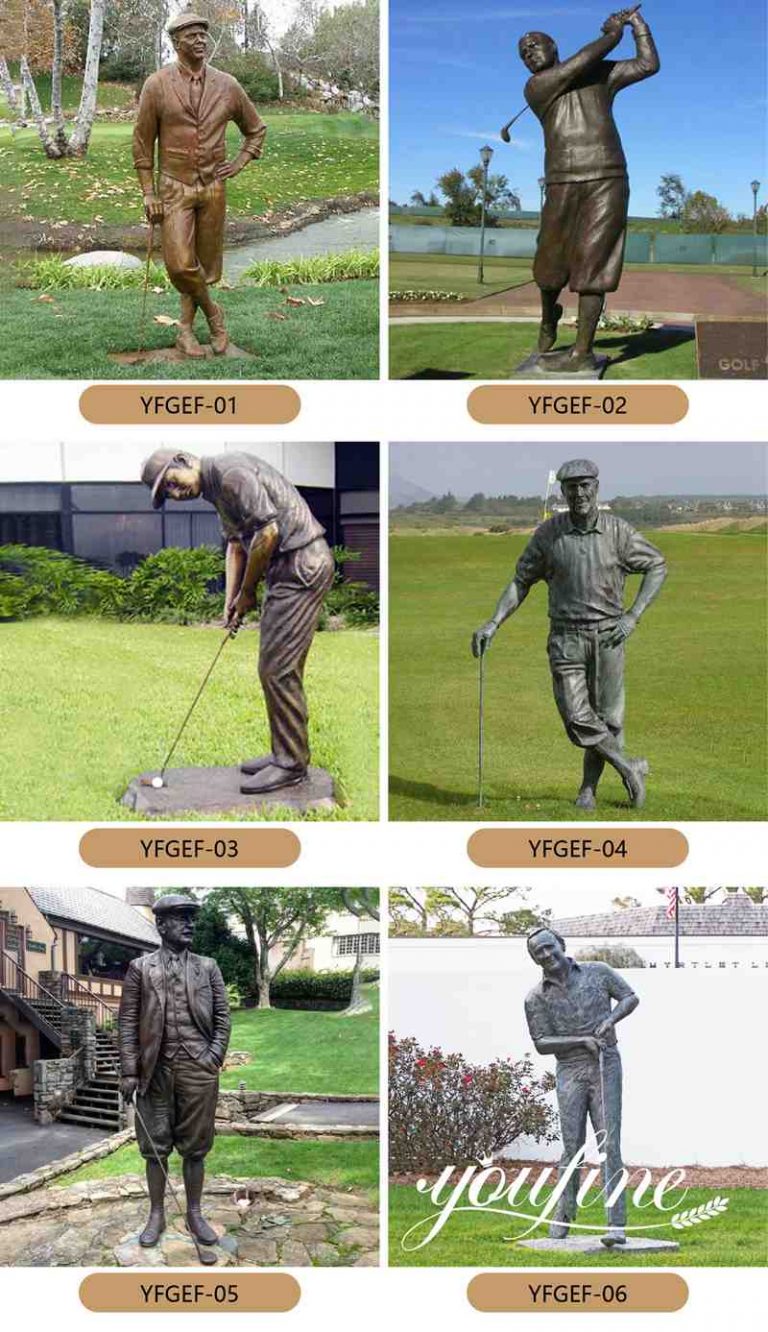 Bronze Garden Golf Statues Life Size YouFine Sculpture   Golf Sculpture YouFine Sculpture 768x1332 