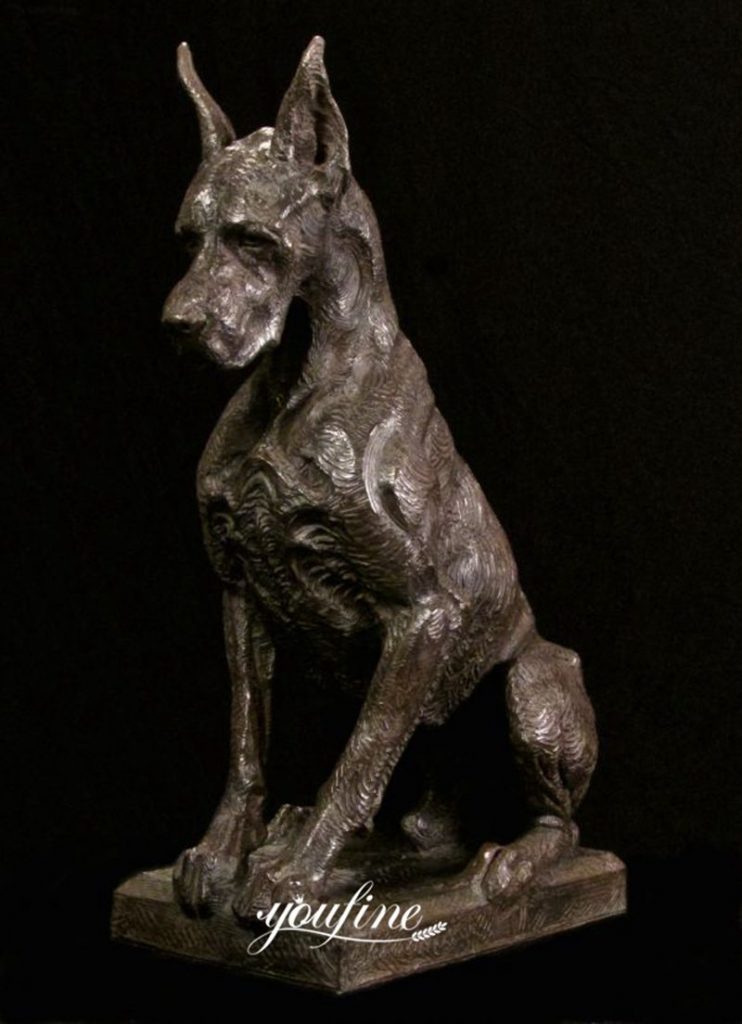 Life-size Great Dane Bronze Dog Statue for Sale BOK1-098 - Bronze Dog Sculpture - 2