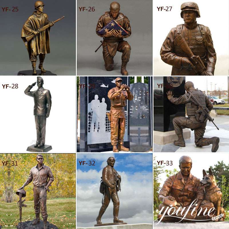 Life Size Bronze Military Memorial Statue BOKK-31 - Bronze Military Statues - 6