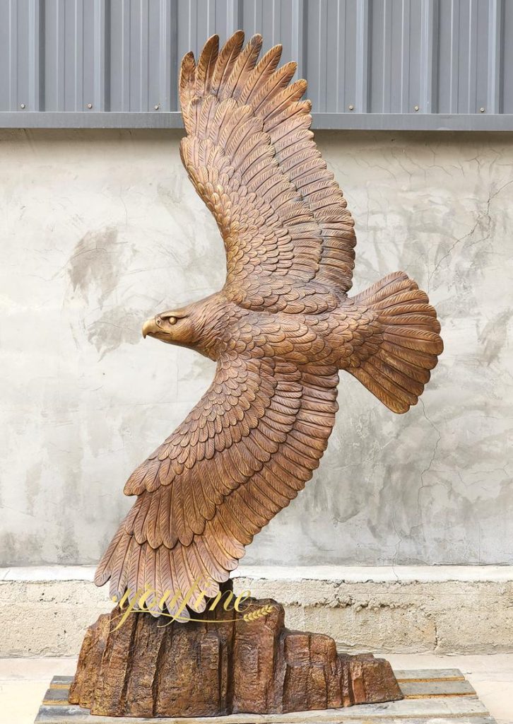 Flying Large Bronze Hawk Staue BOK1-279 - Bronze Eagle Sculpture - 6