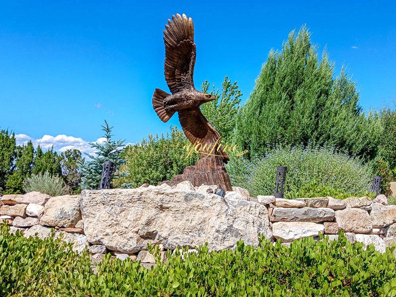 Flying Large Bronze Hawk Staue BOK1-279 - Bronze Eagle Sculpture - 7