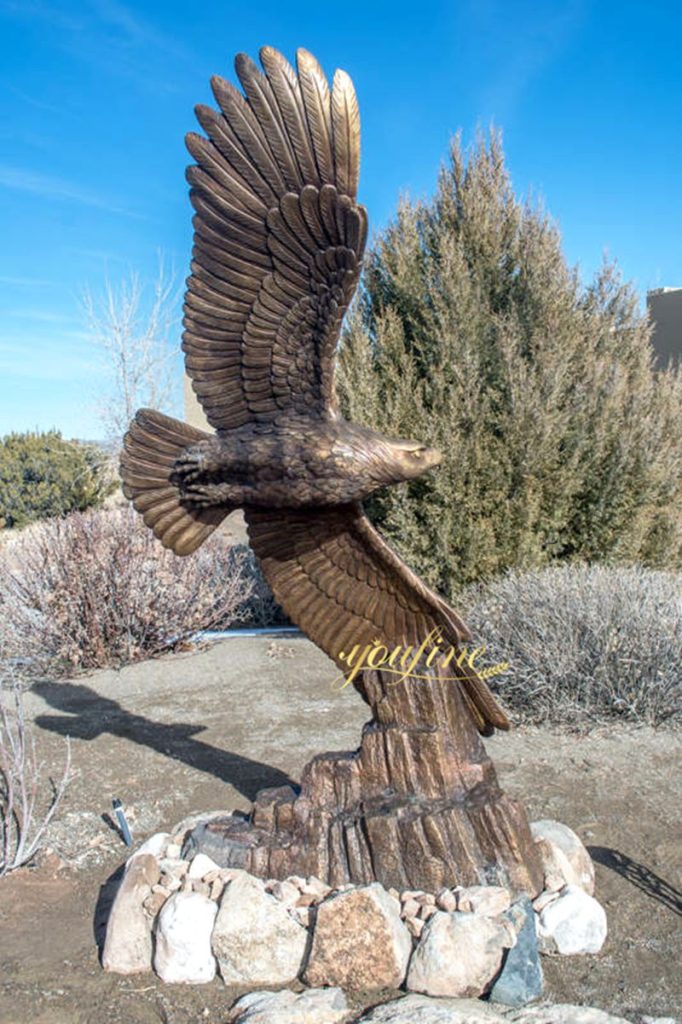 Flying Large Bronze Hawk Staue BOK1-279 - Bronze Eagle Sculpture - 3