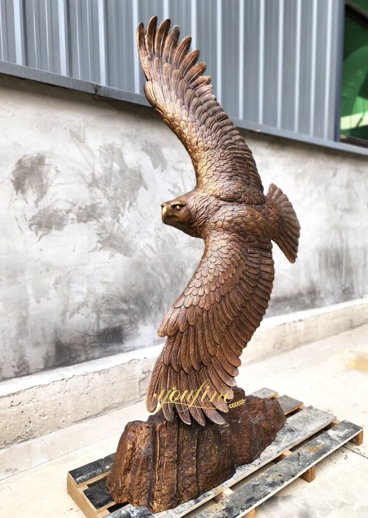 Flying Large Bronze Hawk Staue BOK1-279 - Bronze Eagle Sculpture - 2