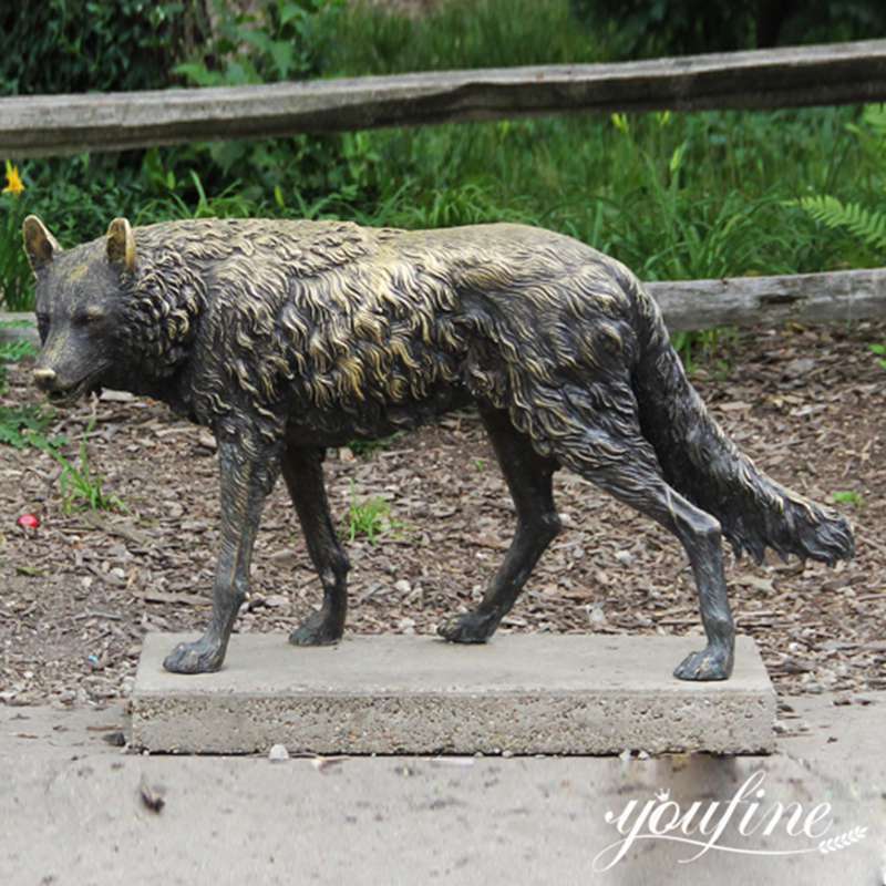 Large Bronze Howling Wolf Statue BAN-015 - Bronze Wildlife Sculpture - 9