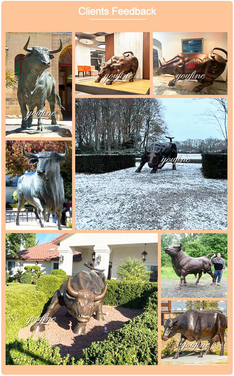 Bronze Life-Size Bull Statue for Outdoor Garden Decor for Sale BOKK-353 - Bronze Bull Sculpture - 5
