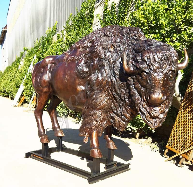 Life-Size Bronze Bison Statue Garden Square Decor Supplier BOKK-503 - Bronze Buffalo Statue - 11