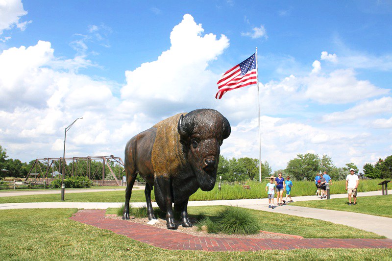 Life-Size Bronze Bison Statue Garden Square Decor Supplier BOKK-503 - Bronze Buffalo Statue - 5