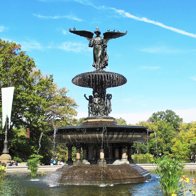 bronze angel fountain