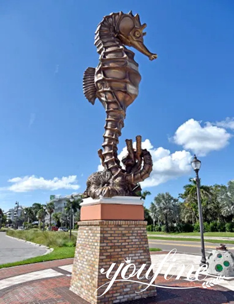 Large Bronze Seahorse Statue - YouFine