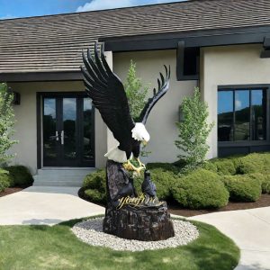 Returning Home Feeding Eagle Sculpture BOKK-348