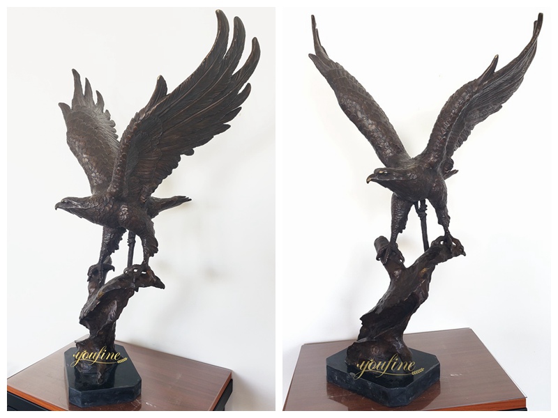 Antique Bronze Eagle Statue BOKK-465 - Bronze Eagle Sculpture - 3