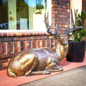 Bronze White Tailed Deer Sculpture
