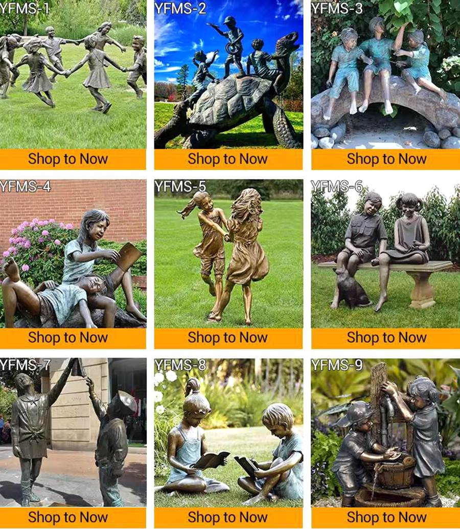 Life Size Custom Bronze Girls Statue Childhood for Sale BOKK-165 - Bronze Children Statues - 8