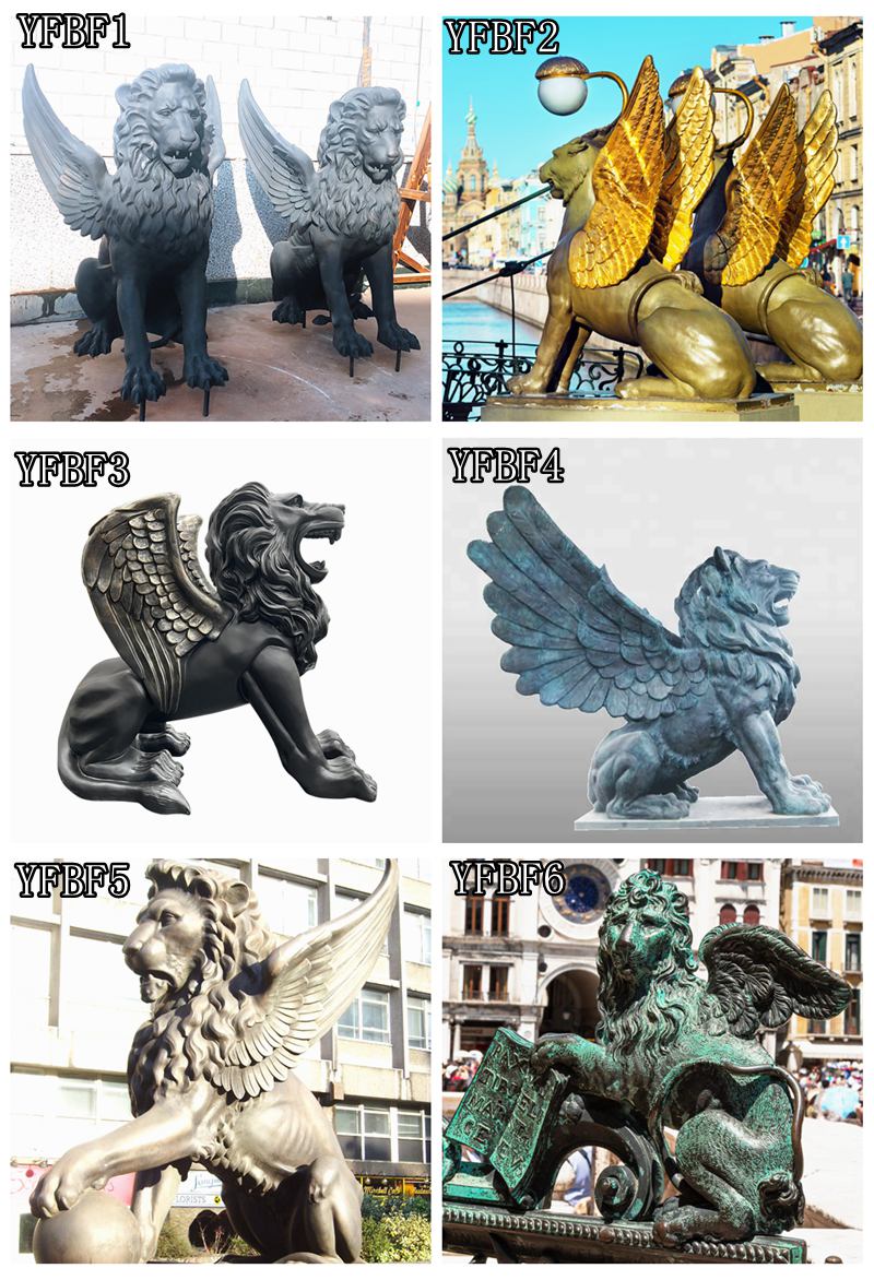 Outdoor Bronze Flying Lion Statue Bokk-250 - Bronze Lion Statues - 7