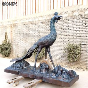 Elegant Bronze Phoenix Mascot Statue Garden Decor for Sale