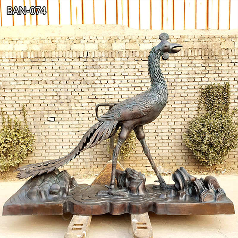 Elegant Bronze Phoenix Mascot Statue Garden Decor for Sale - Mythical Creatures Statues - 3