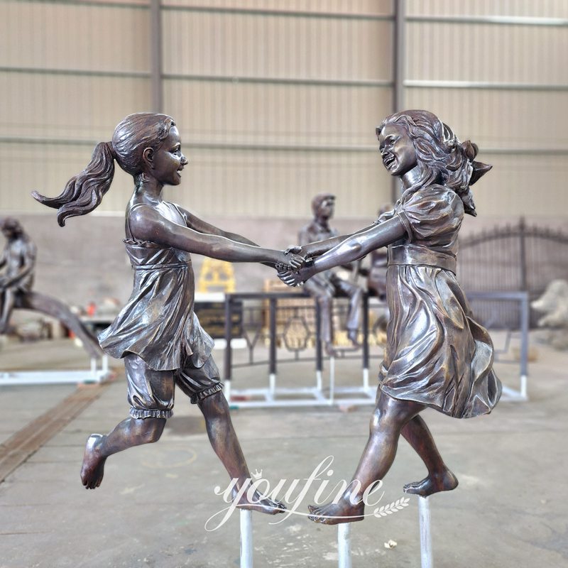 Life Size Custom Bronze Girls Statue Childhood for Sale BOKK-165 - Bronze Children Statues - 3