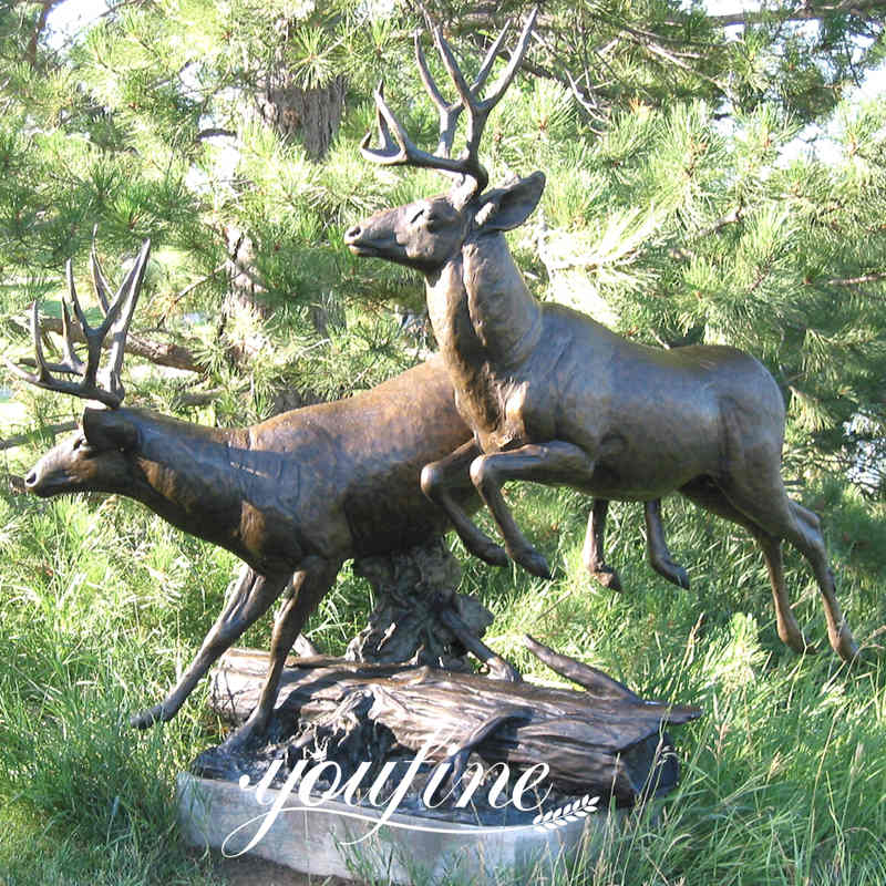 Large Outdoor Deer Statues BAN-072 - Bronze Deer Sculpture - 1