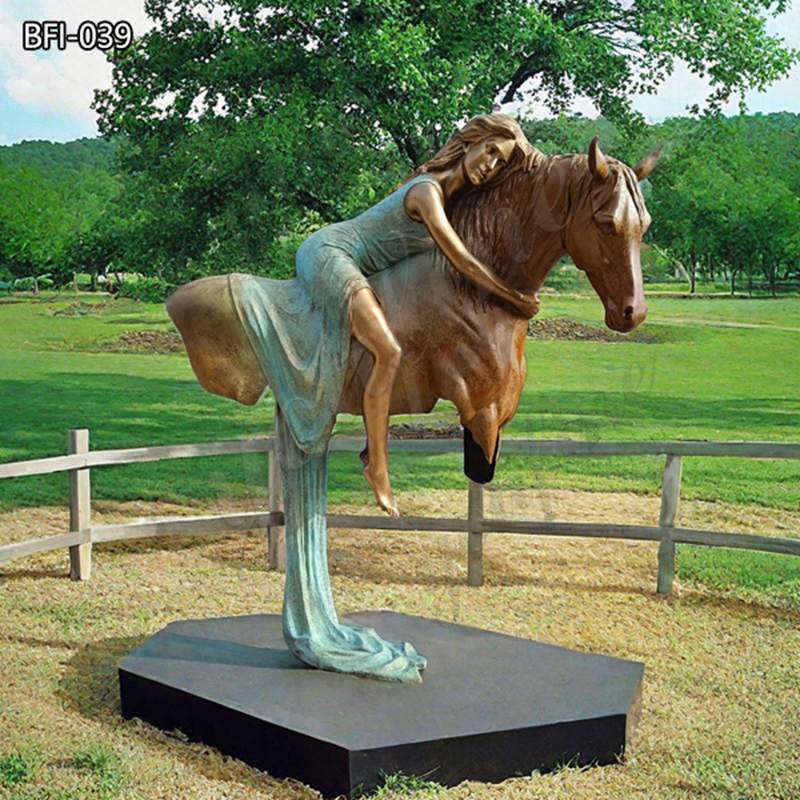 Bronze J. Anne Butler Girl And Horse Harmony Statue Replica for Sale - Bronze Famous Sculpture - 1