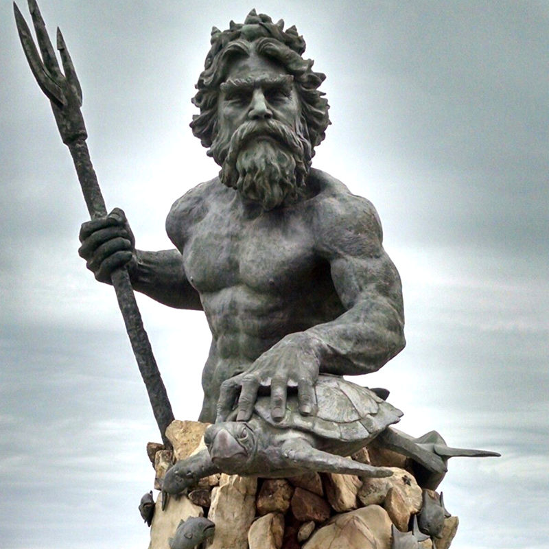 Greek Mighty Poseidon Bronze Sculpture Seaside Decor for Sale - Bronze Famous Sculpture - 5