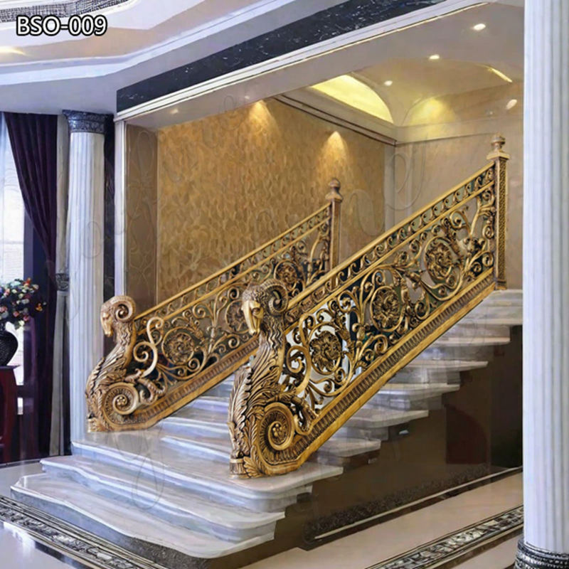 Elaborate Bronze Ram Head Stair Railing Interior Decor Supplier - Other Bronze Statues - 6