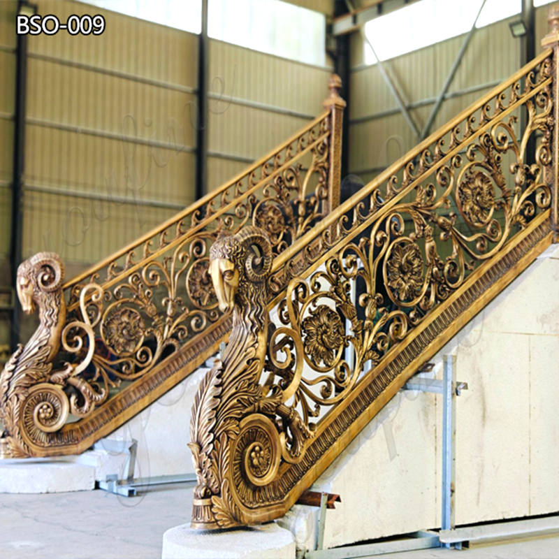 Elaborate Bronze Ram Head Stair Railing Interior Decor Supplier - Other Bronze Statues - 1