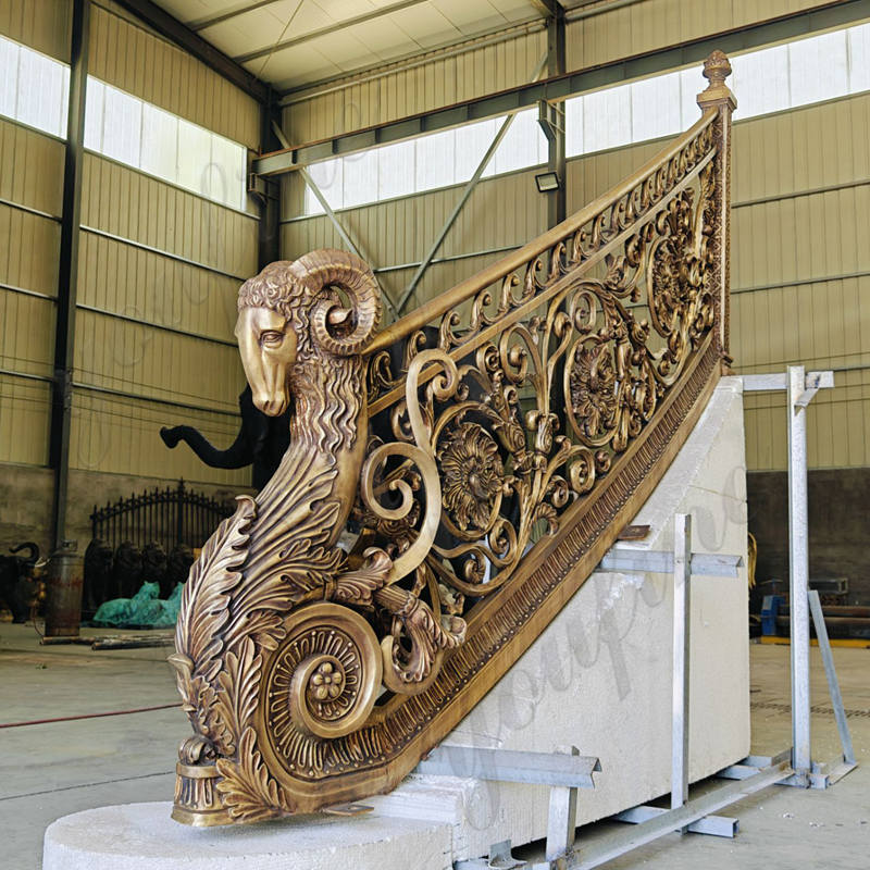 Elaborate Bronze Ram Head Stair Railing Interior Decor Supplier - Other Bronze Statues - 4