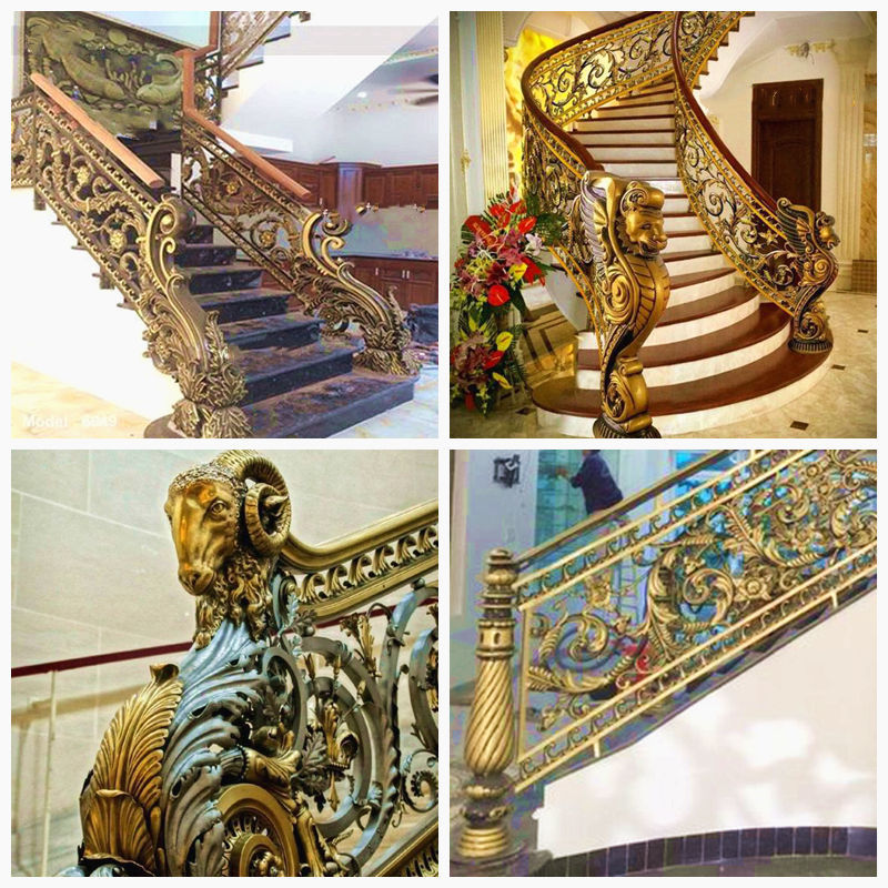 Elaborate Bronze Ram Head Stair Railing Interior Decor Supplier - Other Bronze Statues - 8