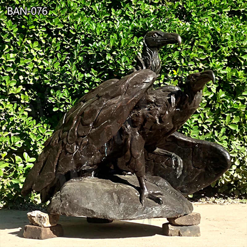 Wild Animal Bronze Vulture Statue Garden Ornament for Sale - Bronze Eagle Sculpture - 2