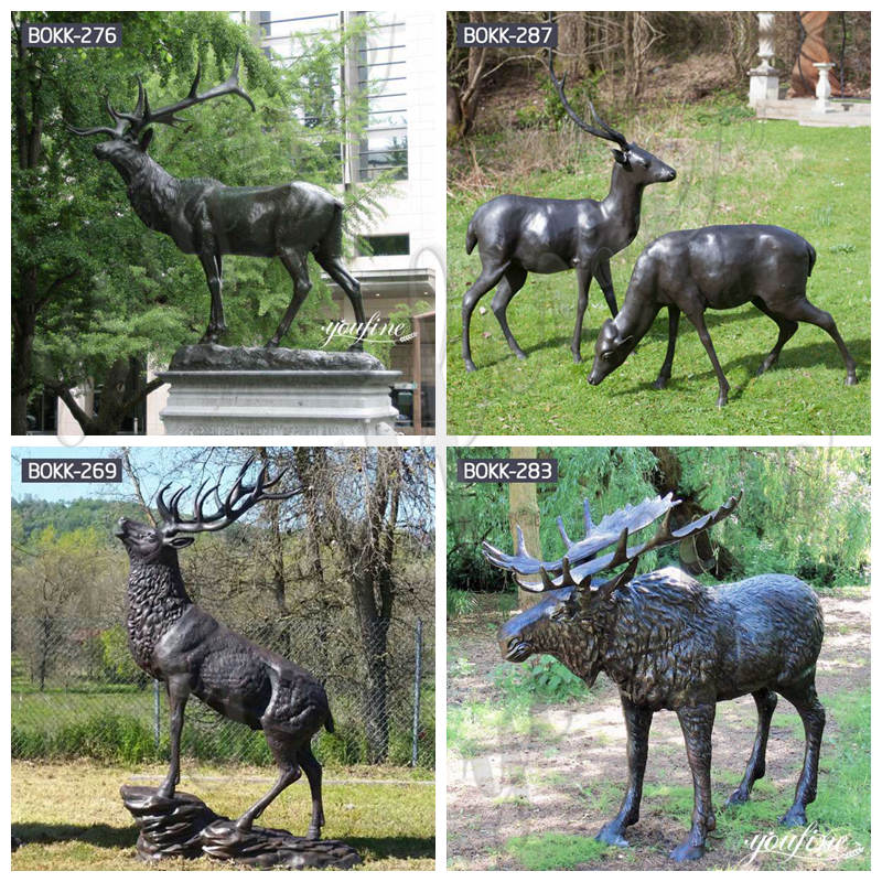 Large Outdoor Deer Statues BAN-072 - Bronze Deer Sculpture - 5