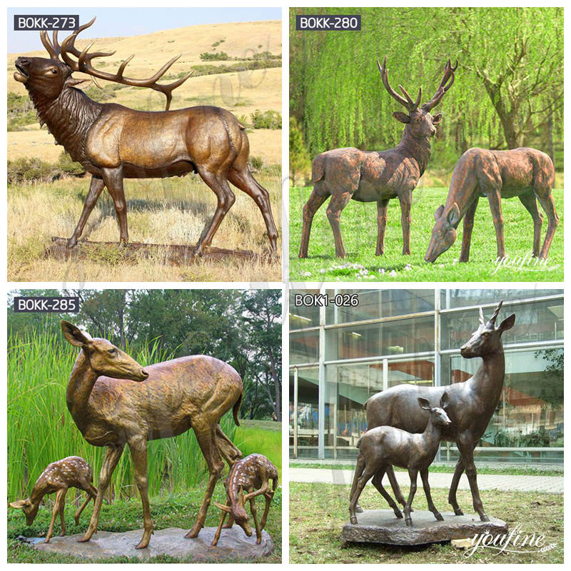 Large Outdoor Deer Statues BAN-072 - Bronze Deer Sculpture - 6