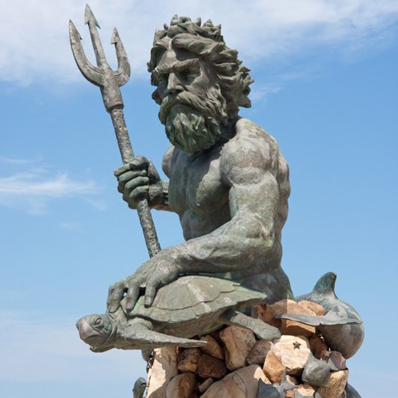 Greek Mighty Poseidon Bronze Sculpture Seaside Decor for Sale - Bronze Famous Sculpture - 3