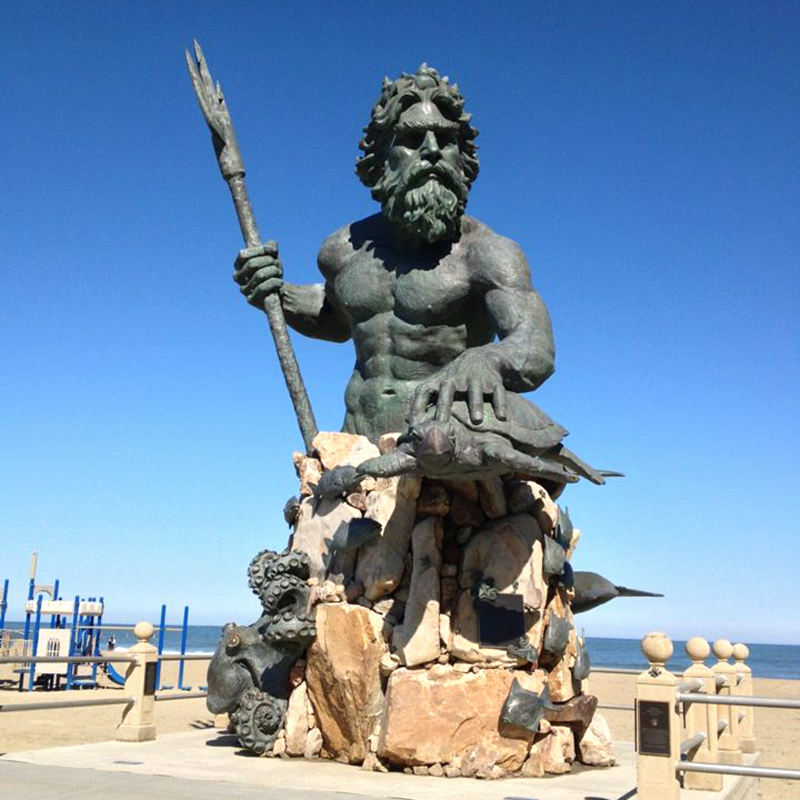 Greek Mighty Poseidon Bronze Sculpture Seaside Decor for Sale - Bronze Famous Sculpture - 1