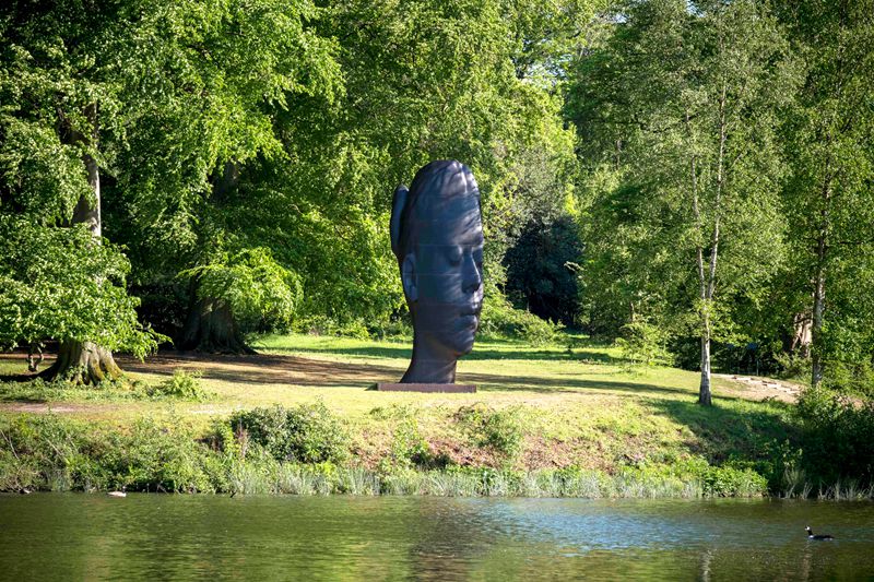 Bronze Giant Female Head Sculpture by Jaume Plensa - Bronze Figure Sculpture - 10