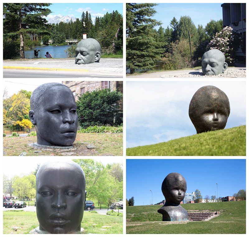 Bronze Giant Female Head Sculpture by Jaume Plensa - Bronze Figure Sculpture - 16