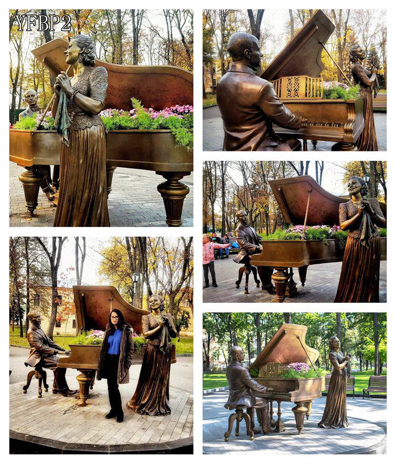 Large Bronze Piano Musical Instruments Sculpture for Sale -  - 10